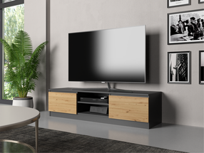 TV-laud Malwa 140, antratsiit v./tamm v., 140 cm x 40 cm x 36 cm