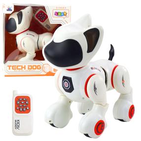 Radiovadāms robots suns Lean Toys Tech, 23 cm, balta krās./oranža krās.
