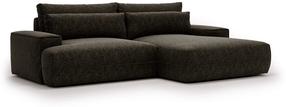 Kampinė sofa - lova Polak Meble Fresh, juoda sp., dešininė, 272 x 155 cm x 88 cm