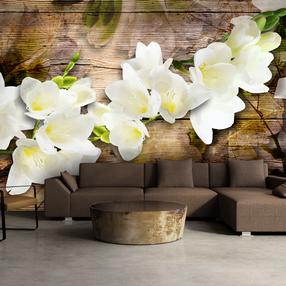 Fototapetas Artgeist Freesia On Wood NEW011433SAM, 256 cm x 343 cm