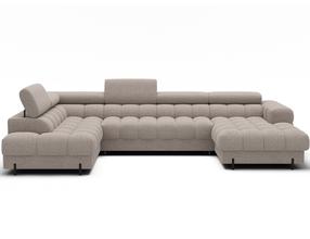 Kampinė sofa - lova Feraria Royal 18, smėlio sp., kairinė, 202 x 358 cm x 93 cm