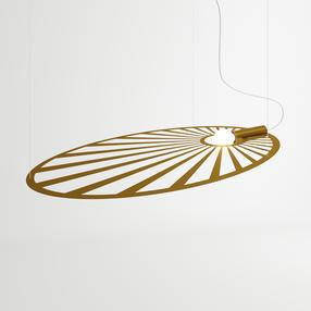 Šviestuvas kabinamas Sollux Lehdet Gold 63449, E27, 1 x 60 W, nėra gaubto / aukso sp.
