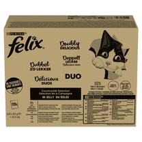 Šlapias kačių maistas Purina Felix Fantastic Duo Mix Countryside, ėriena/jautiena/vištiena, 0.085 kg, 120 vnt.