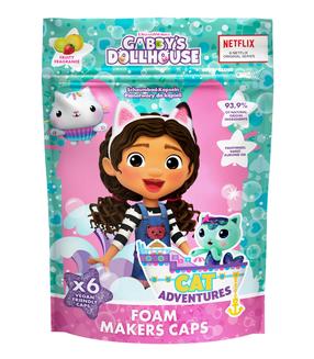 Набор бомбочек для ванны Gabbys Dollhouse Foam Makers Caps, 96 г, многоцветный, 6 шт.