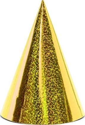 Cepure Party Deco PARX1706, zelta krās., 17 cm, 6 gab.