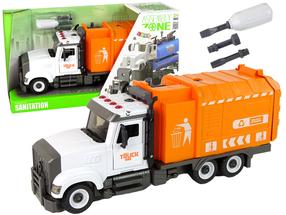  Rotaļlietu atkritumu vedējs Lean Toys Assembly Zone Sanitation, balta krās./oranža krās.