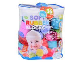 Žaislinių kaladėlių rinkinys Soft Rubber ZA5367, 36 vnt., įvairių spalvų