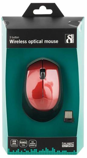 Bezvadu datora pele Deltaco MS-462, 2.4 ghz wireless, melna krās./sarkana krās.