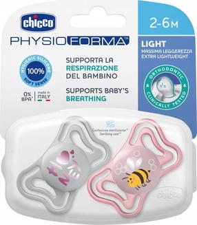 Luttide komplekt Chicco PhysioForma Light, 2 kuud, roosa v./hall v.