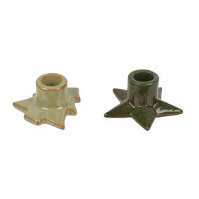 Žvakidė Decoris Glazed, porcelianas, 4.3 cm, žalia sp./(spalva/dizainas parenkami atsitiktine tvarka)