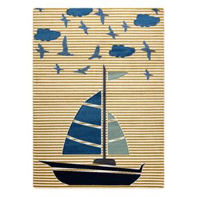 Kilimas vidaus Hakano Tinies Sail, garstyčių sp./mėlyna sp., 190 cm x 140 cm