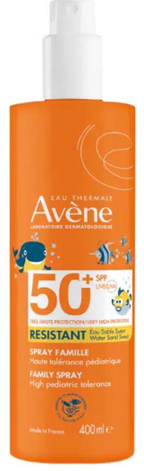 Izsmidzināms līdzeklis iedeguma kopšanai ķermenim/sejai Avene Sun Care Kids SPF50+, 400 ml