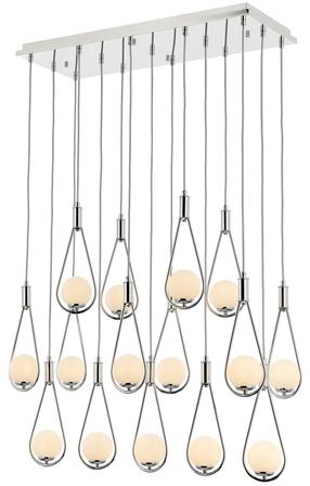 Lampa karināms Opviq Av-4316-K30X85, G9, 15 x 40 W, hroma krās./krēmkrāsa krās. / hroma krās.