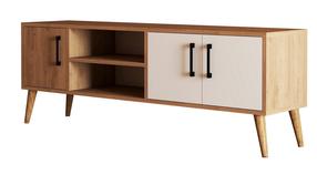 TV staliukas Kalune Design Exxen 1584, ąžuolo sp./balta sp., 150 cm x 34 cm x 52 cm