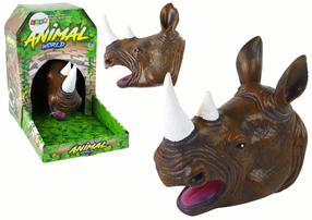 Žaislinė figūrėlė, raganosis Lean Toys Animal World, 8.5 cm, rusva sp.