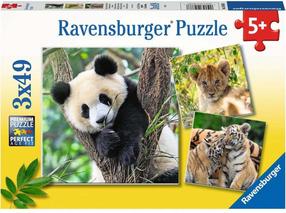 Dėlionė Ravensburger Panda Tiger And Lion 05666, 21 cm x 21 cm, 147 vnt., įvairių spalvų