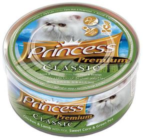 Šlapias kačių maistas Princess, ėriena/vištiena/daržovės, 0.17 kg