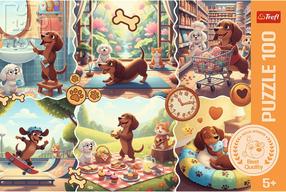 Puzle Trefl A Dachshund's Long Day, 41 cm x 27 cm, 100 gab., daudzkrāsaina