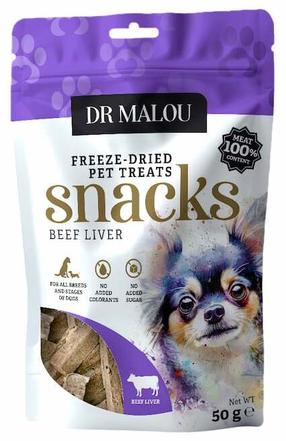 Skanėstas šunims Dr Malou Snacks Beef Liver, jautienos kepenys, 0.050 kg