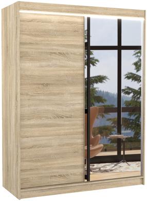 Skapis ADRK Jordi, koka krās., 150 cm x 58 cm x 200 cm, ar spoguli