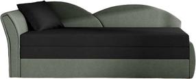 Sofa-lova Aga Alova 04, Alova 10, juoda sp./pilka sp., kairinė, 218 x 80 cm x 77 cm