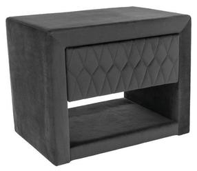 Naktinis staliukas Azurro Velvet, pilkas, 50 cm x 35 cm x 40 cm