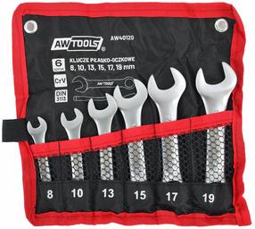 Kombinēto uzgriežņu atslēgu komplekts AWTools AW40120, 8 - 19 mm, 6 gab.