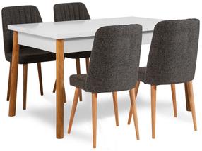 Valgomojo komplektas Kalune Design Costa 1053 - 1 AB, balta sp./pušies sp./antracito sp.