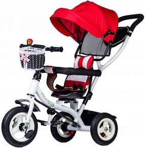 Triratukas EcoToys Three-wheeled Bike, balta sp./raudona sp.