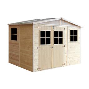 Sodo sandėliukas Timbela M334, 216 cm x 324 cm x 226 cm, rusva sp.