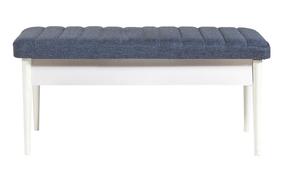 Prieškambario suoliukas Kalune Design Vina 1048-1, balta sp./tamsiai mėlyna sp., 110 cm x 40 cm x 51 cm
