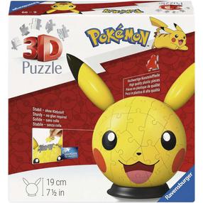 3D dėlionė Ravensburger Pokémon Pikachu, 20 cm x 13 cm, 75 vnt., geltona sp.