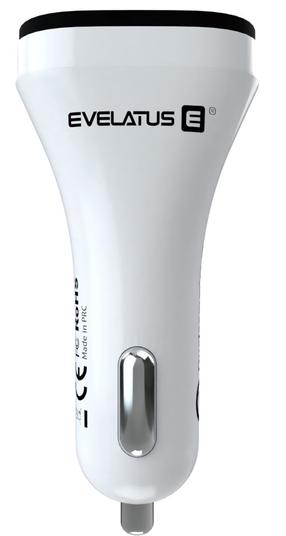 Automobilinis įkroviklis Evelatus QCC02, USB, balta sp.