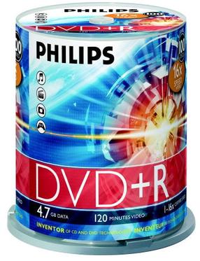 Ierakstāms kompaktdisks Philips, 4.7 GB, 100gab.