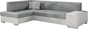 Kampinė sofa Fabio Cover 83, Soft 17, balta sp./pilka sp., kairinė, 167 x 268 cm x 73 cm