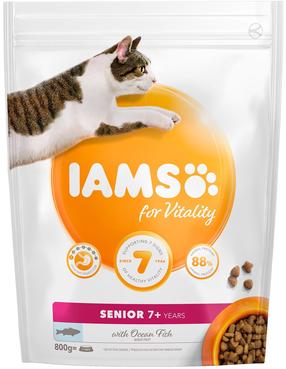 Sausā kaķu barība IAMS Vitality Senior, zivs, 0.8 kg