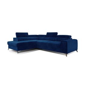 Kampinė sofa Laurence Kronos 09, tamsiai mėlyna sp., kairinė, 205 x 278 cm x 92 cm