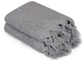  Набор банных полотенец Foutastic Baðlamalý Kilim 321SHS1269, серый цв., 90 см x 50 см, 2 шт.