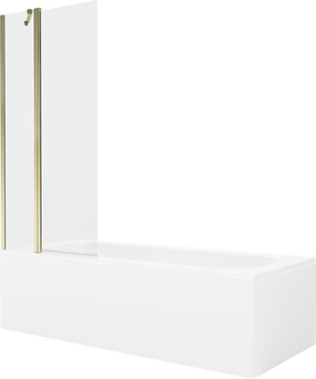 Vanna ar sieniņu, iebūvējams Mexen Vega, 150 cm x 70 cm x 40 cm, taisnstūris, zelta krās./balta krās.