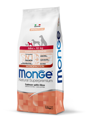 Сухой корм для собак Monge Speciality Line Mini Salmon & Rice, рис/лосось, 7.5 кг
