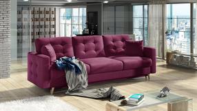 Sofa Asgard Mat Velvet 68, raudona sp., 92 x 233 cm x 93 cm