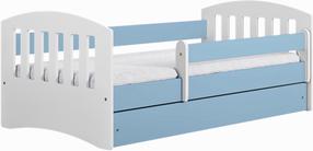 Vaikiška lova Kocot Kids Classic 1, mėlyna sp./balta sp., 80 x 140 cm, be patalynės dėžės, be čiužinio