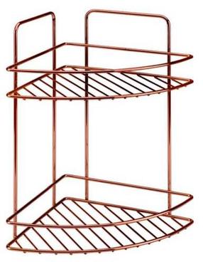 2-х ярусная угловая полка для душа Metaltex Reflex Cooper 2, 23 см x 35 см x 23 см, медный цв.