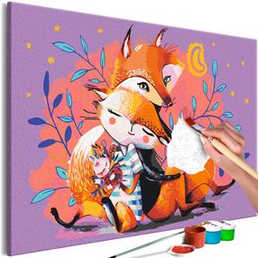 Maalimine numbrite järgi Artgeist Fox Family, mitmevärviline, 60 x 40 cm