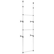 Sieninė lentyna VLX 321105, sidabro sp./juoda sp., 300 cm x 28.5 cm x 70 cm