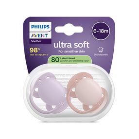 Набор пустышек Philips Avent Ultra Soft, 6+ мес., розовый цв./фиолетовый цв.