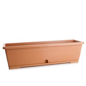 Balkona stādītājs Plasticotto, plastmasa, 60 cm x 18 cm, Ø 60 cm, brūna krās.
