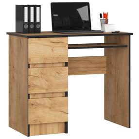 Rašomasis stalas su stalčiais, kairės pusės Akord Furniture Factory A6 Left, 50 cm x 90 cm, 77 cm, oak craft sp.