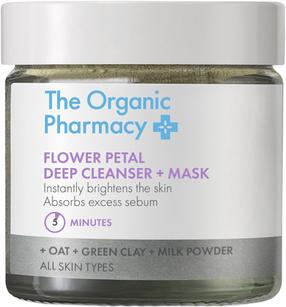 Sejas tīrīšanas līdzeklis, maska The Organic Pharmacy Flower Petal Deep Cleanser & Mask, 40 g