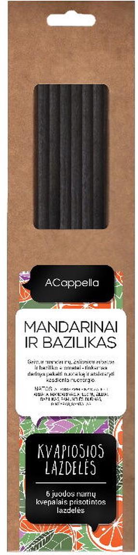 Namų kvapas, kvapiosios lazdelės ACappella Mandarin & Basil, 6 vnt.
